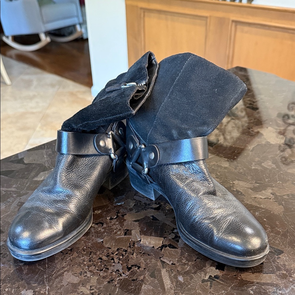 Franco Sarto Black Leather/suede Women’s Boots